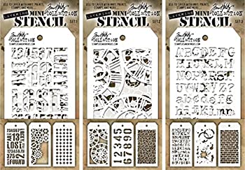 【中古】【輸入品・未使用】Tim Holtz - Mini Layering Stencils - Sets #1%ｶﾝﾏ% #2%ｶﾝﾏ% & #3 - 9 Mini Stencils - Industrial%ｶﾝﾏ% Gears%ｶﾝﾏ% Plus%ｶﾝﾏ% Clockwork%ｶﾝﾏ%