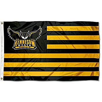 【中古】【輸入品・未使用】KSU Owls Stars and Stripes Nation Collegeフラグ