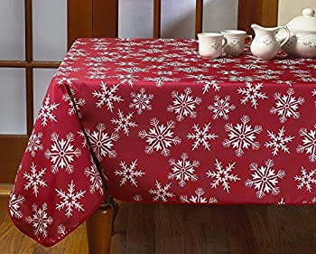【中古】【輸入品・未使用】装飾クリスマス雪片デザインレッドテーブルクロス 60%ﾀﾞﾌﾞﾙｸｫｰﾃ% X 120%ﾀﾞﾌﾞﾙｸｫｰﾃ% VL-EURO-SESN-SNO-70196-TC-6