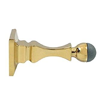 【中古】【輸入品・未使用】(Lifetime Polished Brass) - Deltana BDH35CR003 Solid Brass 8.9cm Baseboard Door Bumper