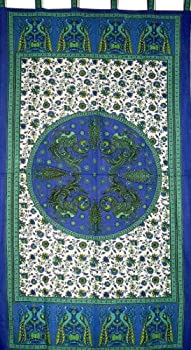 【中古】【輸入品・未使用】Peacocks Tab Top Curtain or Panel 44 x 88 Blue｜スカイマーケットプラス
