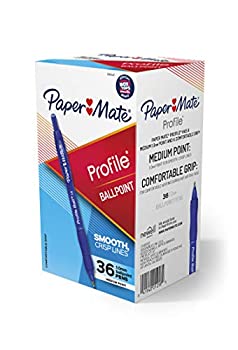 【中古】【輸入品・未使用】Paper Mate ボールペン プロファイル格納式ペン 中細 (1.0mm) ブルー 36本入り