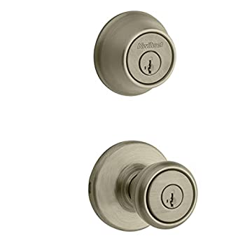 【中古】【輸入品・未使用】Kwikset 690 Tylo Entry Knob and Single Cylinder Deadbolt Combo Pack featuring SmartKey in Antique Brass by Kwikset 13,153円