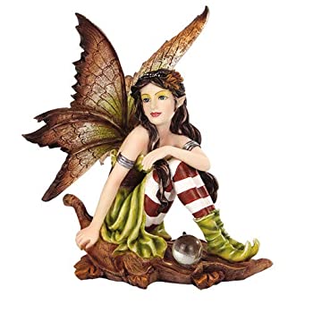 【中古】【輸入品・未使用】Pacific Giftware 5.25インチ フェアリーランド オータム フェアリーエルフ オークの葉に座っている [9733]