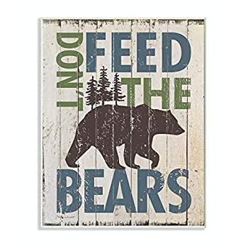 【中古】【輸入品・未使用】Stupell Home Decor Don't Feed The Bears 壁飾り額 10 x 0.5 x 15 米国製