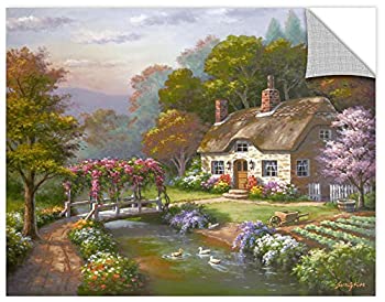 【中古】【インポート品・未当て嵌める】Sung Kim 「サクラ色コテージ」ギャラリーラップキャンバス、24X32
