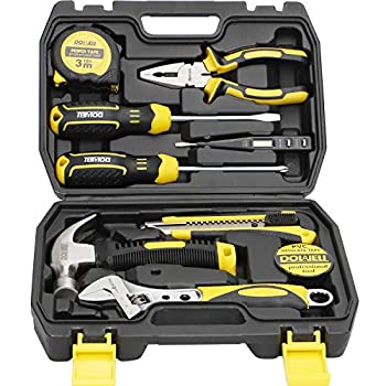 【中古】【インポート品・未当て嵌める】DOWELL 9PCS Small Tool Kit%ｶﾝﾏ%Mini Portable Tool Set%ｶﾝﾏ%Home Repair Hand Tool Kit with Plastic Tool box Storage Case 141［並行輸入］