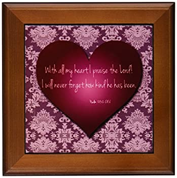 【中古】【輸入品・未使用】777images DesignsグラフィックデザインBible Verse???ヴィンテージバレンタインハート3dでwith Psalm 103?Verse 2?on aピンクレーステクスチャ