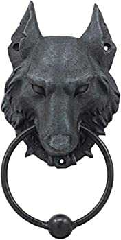 【中古】【輸入品・未使用】8.5 Inch Evil Wolf Gargoyle Resin Door Knocker Statue Figurine by PTC