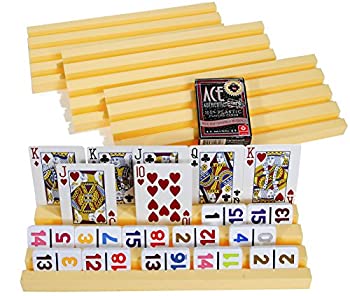 【中古】【輸入品・未使用】Plastic Trays / Racks for Dominoes OR Playing Card _ Dual Use _ Set of 4 _ Bonus 1 Deck of Ace 100% High Quality Plastic|スカイマーケットプラス