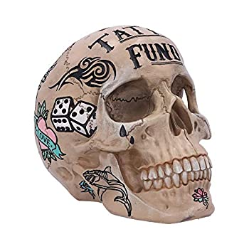 【中古】【インポート品・未当て嵌める】Nemesis Now ボーンナチュラルカラー 伝統的 トライバルタトゥー 投資会社スカル 一大きさ