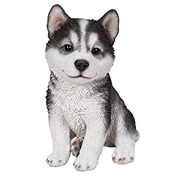 【中古】【輸入品・未使用】Pacific Giftware リアルな動物の座っているハスキーの子犬 コレクション用ホームデコレーションフィギュア