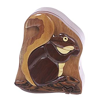 【中古】【輸入品・未使用】ハンドメイド木製Intarsia TRICK SECRET Squirrelパズルボックス カラー: ベージュ 18,963円