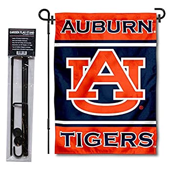 【中古】【インポート品・未当て嵌める】オーバーンTigers Garden Flag with照明ランプ保持者