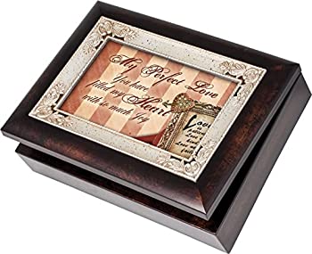 【中古】【インポート品・未当て嵌める】My Perfect LoveコテージガーデンイタリアスタイルBurlwood完成with Decorativeインレイ快い音宝飾品ボックス席???Plays Song What a Wonderfu