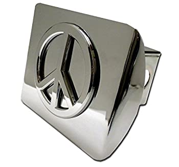 【中古】【輸入品・未使用】Peace Sign (クロム)すべてのメタルShinyクロームHitchカバー