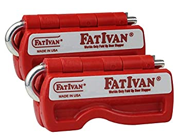 【中古】【輸入品・未使用】The Original Fat Ivan 折りたたみ式ドアストップウェッジ マグネット付き - レッド (2パック)