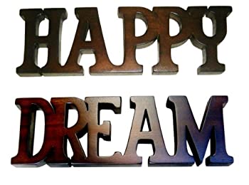 【中古】【輸入品・未使用】D-Art Collection Happy Dream Wooden Sign in Brown Finish