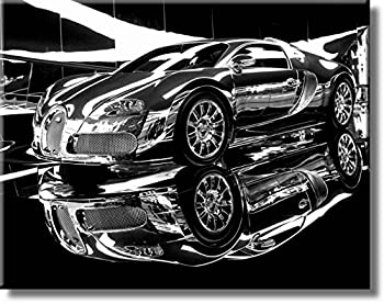 【中古】【輸入品・未使用】Dream Car ブガッティの絵 ストレッチキャンバス ウォールアート 装飾 すぐに掛けられます