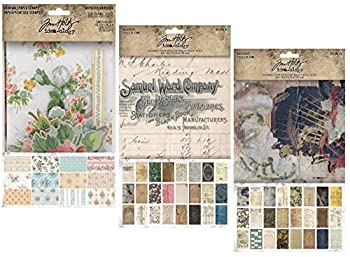 【中古】【輸入品・未使用】Tim Holtz Idea-Ology 2021 古びた壁紙 スクラップ&背景紙 ボリューム#1 ボリューム#2-3ピースバンドル