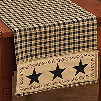 【中古】【インポート品・未当て嵌める】(33珊 x 140珊) - Park Designs Star Patch 140珊 Table Runner 手芸・クラフト・生地-ワッペン・アップリケ
