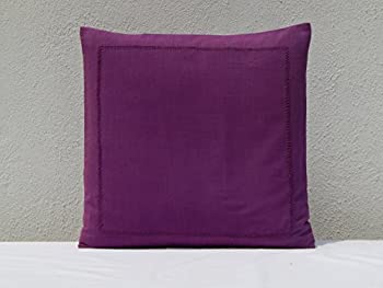 【中古】【輸入品・未使用】Gitika Goyal Home Khadi Chikanwork クッションカバー ライスデザイン 16 x 16インチ パープル
