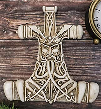 【中古】【輸入品・未使用】Ebros Thor Hammer 壁装飾 バイキング神 トールボーン Mjolnir 壁飾り板 サンダーゴッドアヴァターフィギュア 収集価値あり