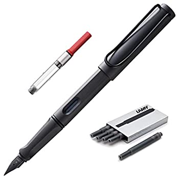 【中古】【輸入品・未使用】ラミー サファリ 万年筆 チャコールカラー - ステンレススチール 細字 - ギフトアイデア