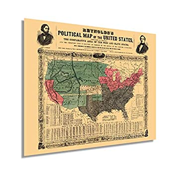 【中古】【輸入品・未使用】HISTORIX 1856 レイノルズの米国政治地図 24x30 Inch