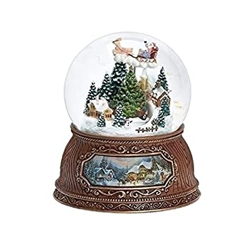 【中古】【輸入品・未使用】Roman 134735 ミュージカル サンタとタウンドーム 回転ツリー付き 高さ5.7インチ