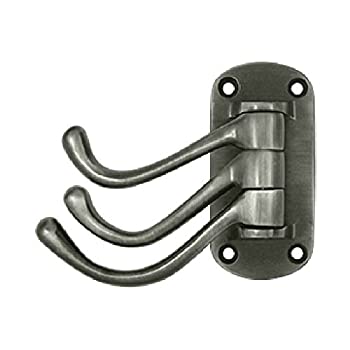 【中古】【輸入品・未使用】(Nickel) - Deltana TSH40U15A 10cm Projection Heavy Duty Triple Swivel Hook