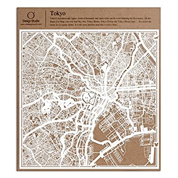 【中古】【輸入品・未使用】O3 Design Studio製 ペーパーカットマップ 東京 ホワイト 12x12インチ ペーパーアート