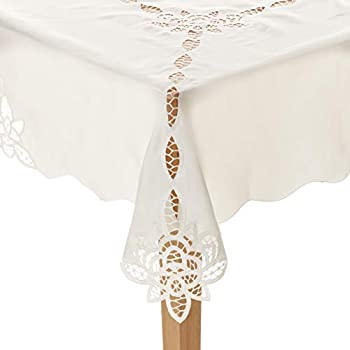 【中古】【インポート品・未当て嵌める】Violet Linen 矩形テーブルクロス 70%ﾀﾞﾌﾞﾙｸｫｰﾃ% x 120%ﾀﾞﾌﾞﾙｸｫｰﾃ% 白いこと BETENBURG WH-6