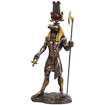 【中古】【輸入品・未使用】11 Inch Egyptian Sobek Mythological God Bronze Finish Statue Figurine by PTC [並行輸入品]