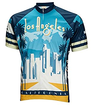 【中古】【インポート品・未当て嵌める】World Jerseys メンズ 天使の都市 サイクリングジャージ X-Large 青色 ジャケット・アウター-自転車・サイクリング