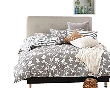 【中古】【インポート品・未当て嵌める】(King (3pc)%ｶﾝﾏ% Grey) - Swanson Beddings Leafy Vines 3-Piece 100% Cotton Bedding Set: Duvet Cover and Two Pillow Shams (King)