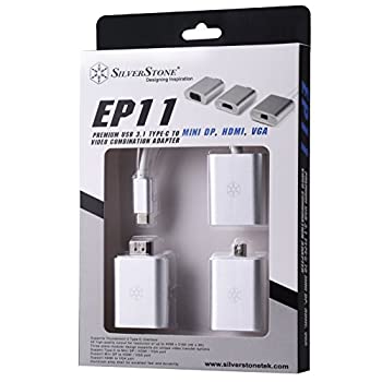 【中古】【インポート品・未当て嵌める】SilverStone Technologyしろがね色軽銀SST-EP11Sの4K HDMI、Minidp、VGAへのUSB 3.1手合いC