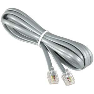 【中古】【輸入品・未使用】InstallerParts rj11モジュラー電話コードextension-直線配線、シルバー 14 Feet (10 Pack)