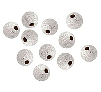 【中古】【輸入品・未使用】Adabele 本物の925スターリングシルバー 8mm (0.31インチ) スターダストラウンドスペーサービーズ ジュエリー製作用 SS245-8 10個｜スカイマーケットプラス