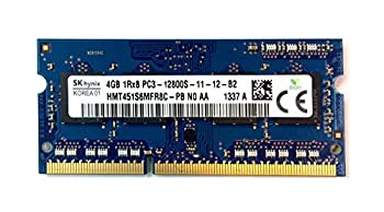 【中古】【輸入品・未使用】Hynix 4GB DDR3 1600MHz PC3-12800 204ピン 非ECC アンバッファード CL11 SoDIMM シングルランク ノートパソコンメモリ HMT451S6MFR8C-PB