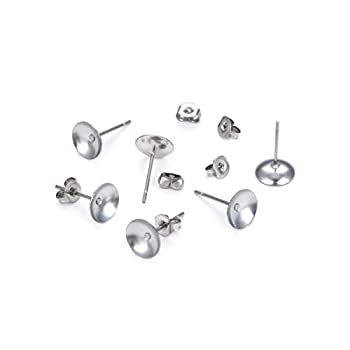 【中古】【輸入品・未使用】200個 316グレード ステンレススチール 低刺激性 スタッドイヤリング ポスト 4mm 小さなパールカップ 接着剤付き イヤリングポスト イヤーナット｜スカイマーケットプラス