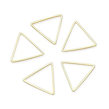 【中古】【輸入品・未使用】50個 耐変色性 ゴールド 三角形 ビーズ フープ リンク 20mm 幾何学 コネクタ オープンバック ベゼル フレーム ジュエリーメイキング BF72-3