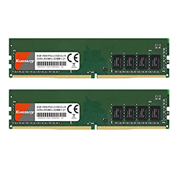 【中古】【輸入品・未使用】Kuesuny DDR4 16GB キット (2x8GB) DDR4 2666MHz UDIMM PC4-21300 DIMM Non-ECC 1Rx8 1.2V CL19 288ピン デスクトップコンピュータ RAM メモリア