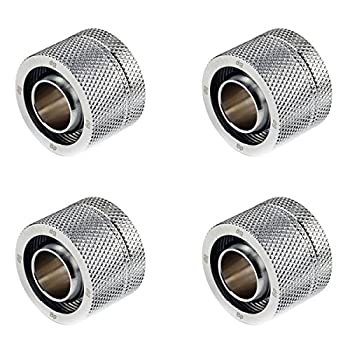 【中古】【インポート品・未当て嵌める】Bitspower G1/4in~1/2in 口径、外径3/4in 締め付けるあと継ぎ ホンブルグ帽熱電子管用 CC5アルティメイト シルバーシャイニング 4個容器に並べる