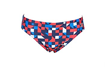 【中古】【輸入品・未使用】Arena Men, White and Blue 3-Inch Brief Athletic Training Swimsuit, Red USA, 24