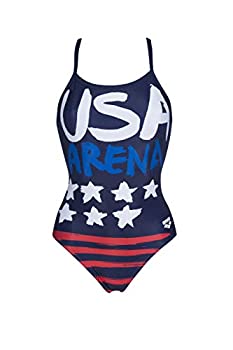 【中古】【輸入品・未使用】Arena Country Flags Light Drop Back MaxLife One Piece Swimsuit, USA Flag, 24