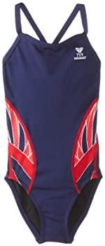 【中古】【輸入品・未使用】(22, Navy/Red) - TYR SPORT Girl's Phoenix Splice Diamondfit Swimsuit｜スカイマーケットプラス