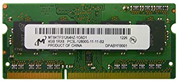 【中古】【輸入品・未使用】4GB Micron 4GB PC3-12800 DDR3-1600MHz 非ECC アンバッファード CL11 204ピン SoDimm 1.35V 低電圧メモリーモジュール MFR P/N MT8KTF51264HZ-1 11,689円