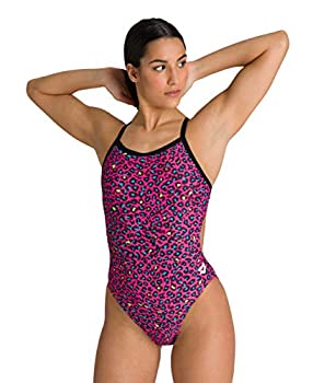 【中古】【インポート品・未当て嵌める】Arena Women\u0027s Print Challenge Back One Piece Swimsuit, Leopard Pink, 24