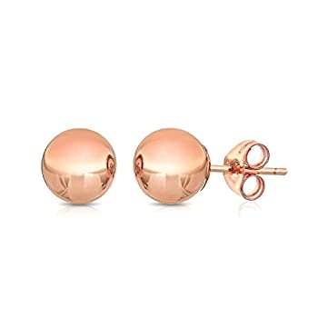 【中古】【輸入品・未使用】Pori Jewelers プレミアム14Kゴールドボールスタッドイヤリング- バタフライバッキング3mm-8mm イエローホワイトまたはローズ|スカイマーケットプラス